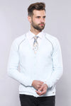 Blue Cotton Men Knitwear - Wessi