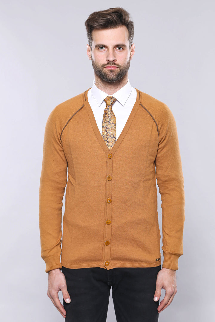 Suéter tipo cárdigan para hombre Tawny | wess