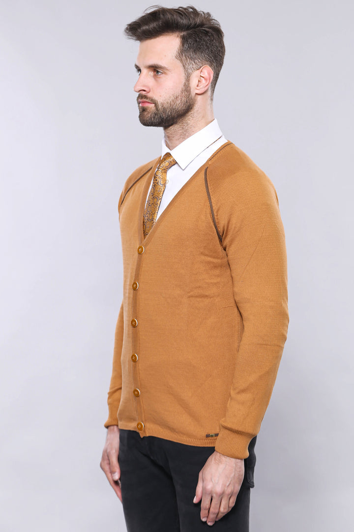Suéter tipo cárdigan para hombre Tawny | wess