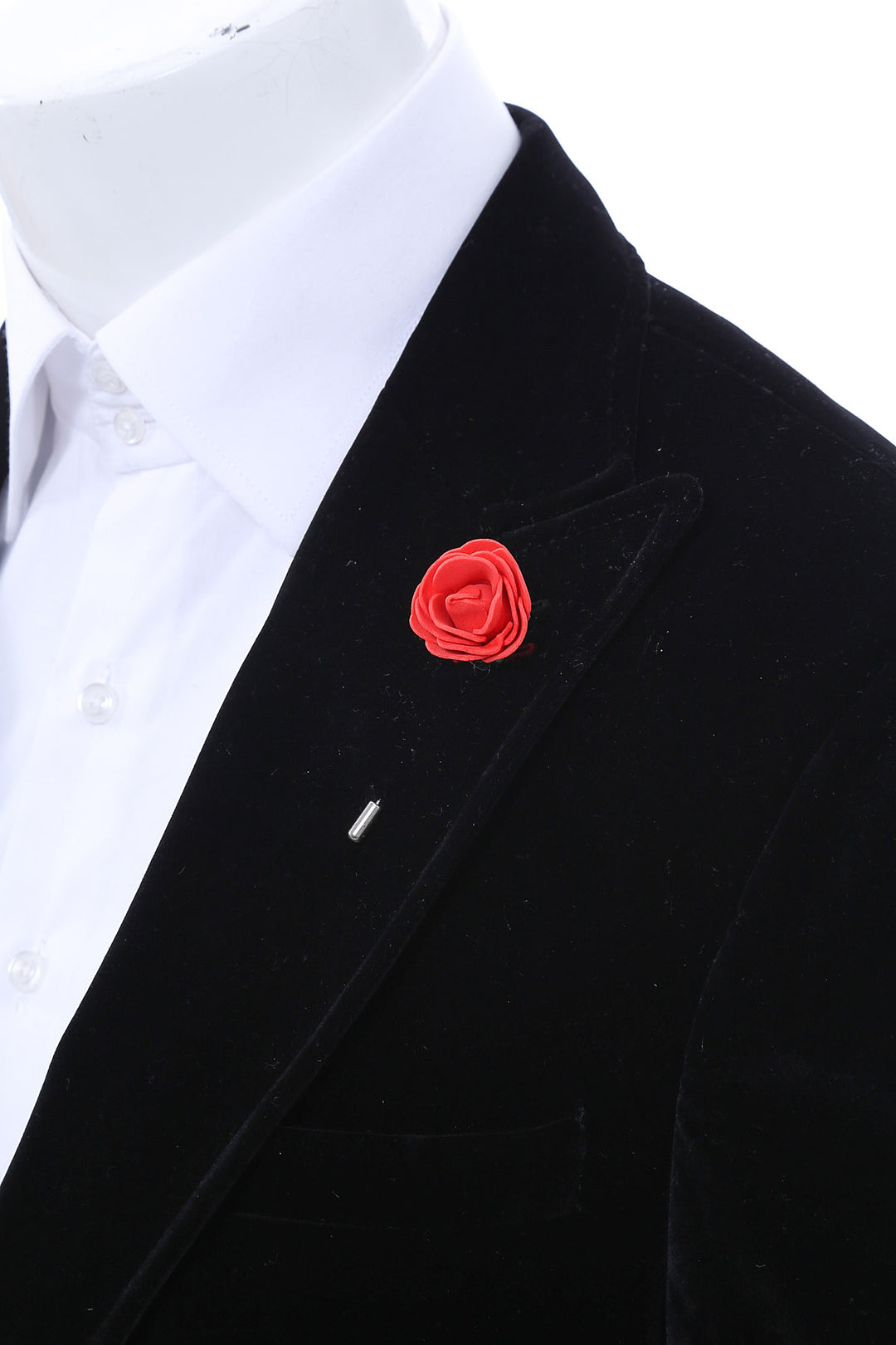 Men Red Blossom Lapel Pin - Wessi