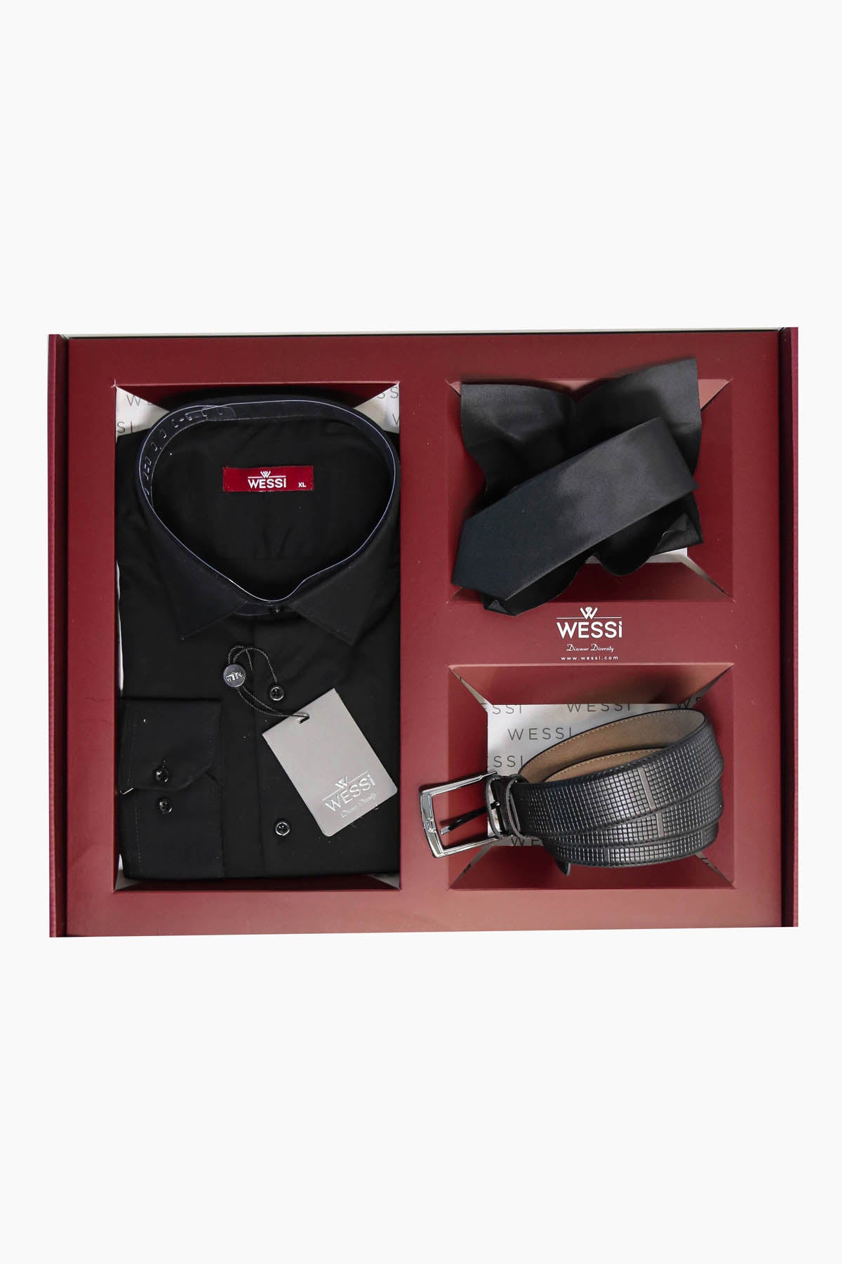 The Dapper Gift Box by Wessi – Includes Black Shirt, Black Tie & Black ...