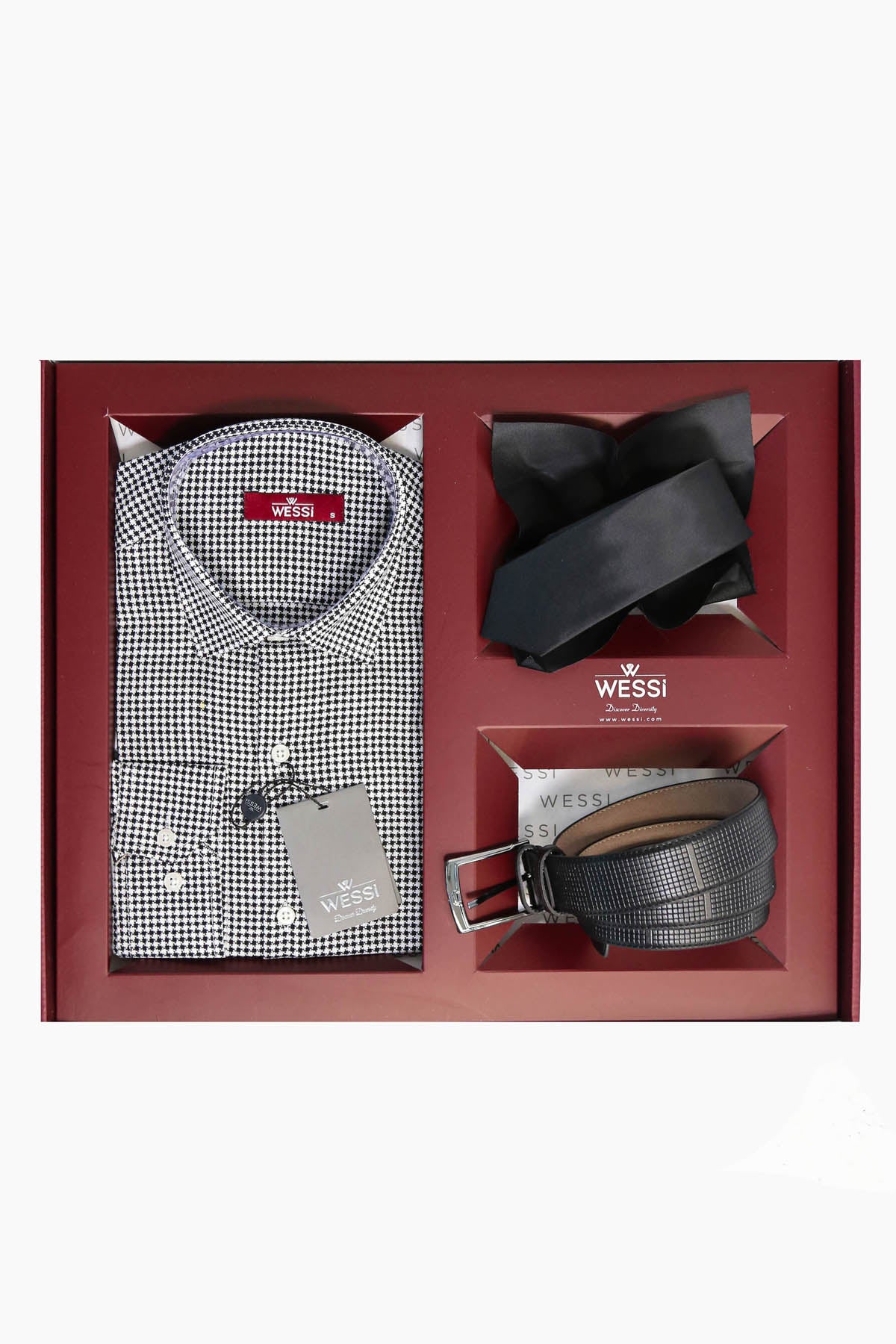 The Dapper Gift Box by Wessi – Includes Black Houndstooth Shirt, Black ...