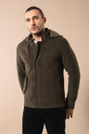 Manteau vert à capuche et manches zippées - Wessi