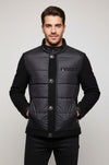 Black Quilted Men Coat - Wessi