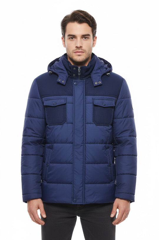Puffer Navy Blue Men Coat - Wessi
