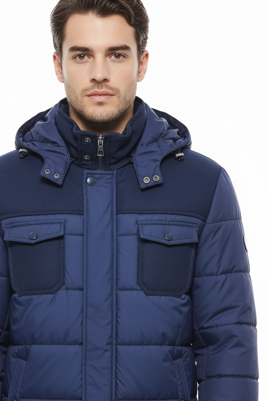 معطف رجالي منفوخ باللون الأزرق الداكن - Wessi