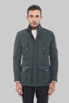 Veste matelassée coupe slim verte modelée en cuir - Wessi