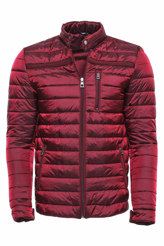 معطف رجالي من الريش باللون العنابي - Wessi