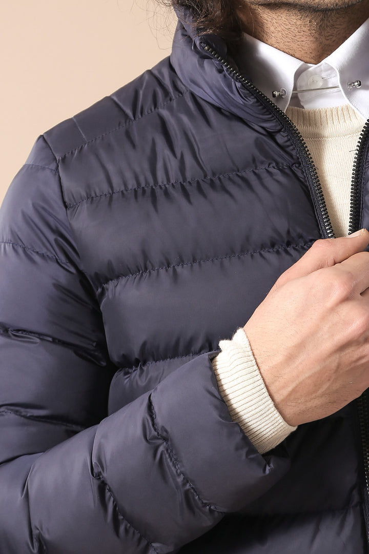 Giacca corta da uomo in piumino blu navy | Wess