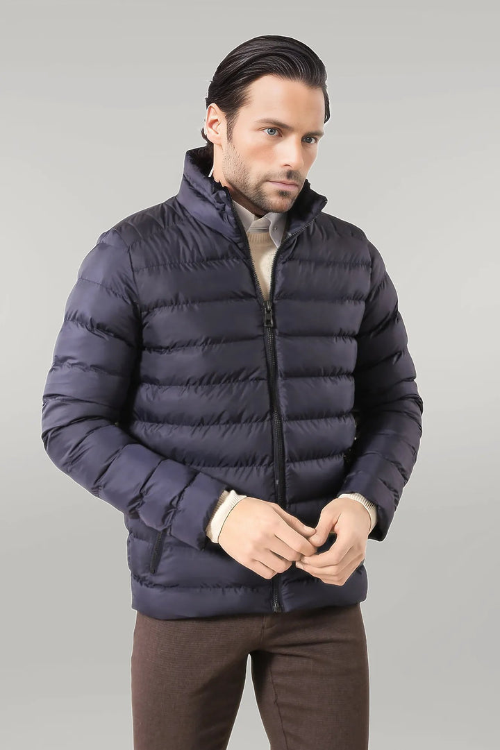 Giacca corta da uomo in piumino blu navy | Wess