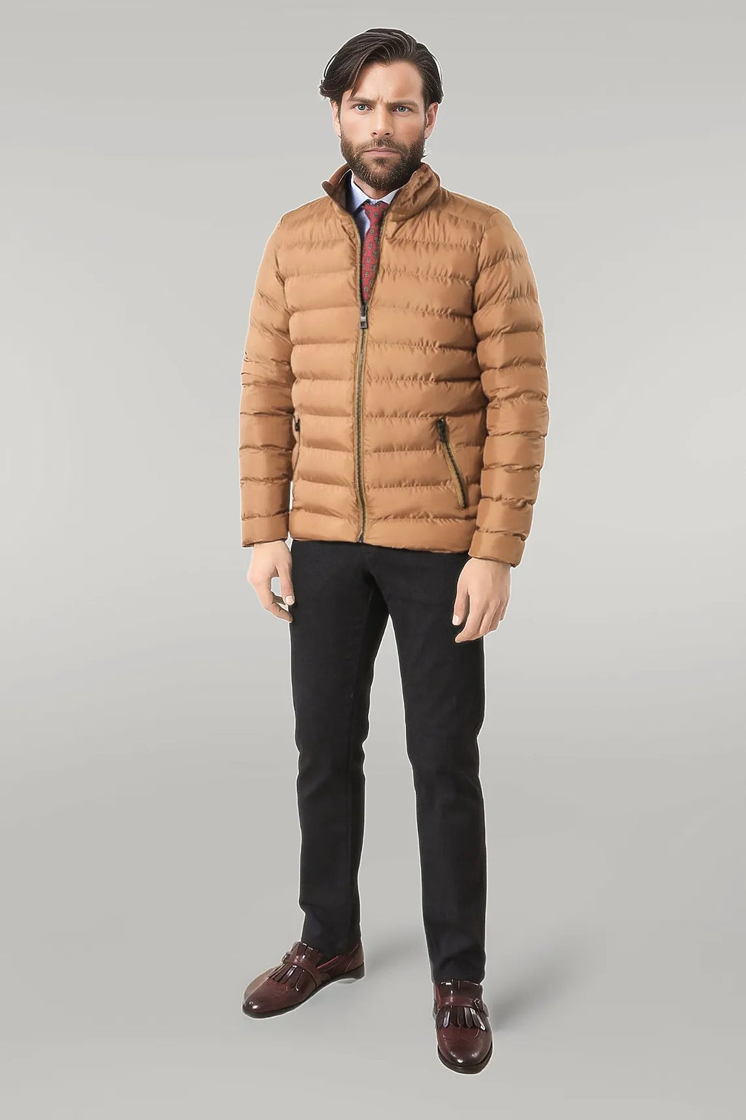 Camel Short Men Down Jacket - Wessi