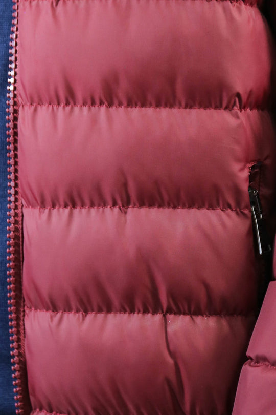 Fur Hooded Burgundy Men Down Coat - Wessi