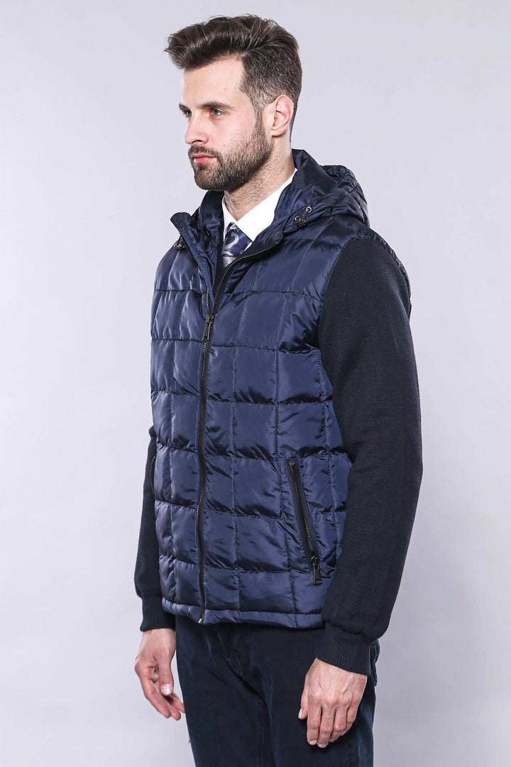 Giacca con cappuccio blu navy | Wess