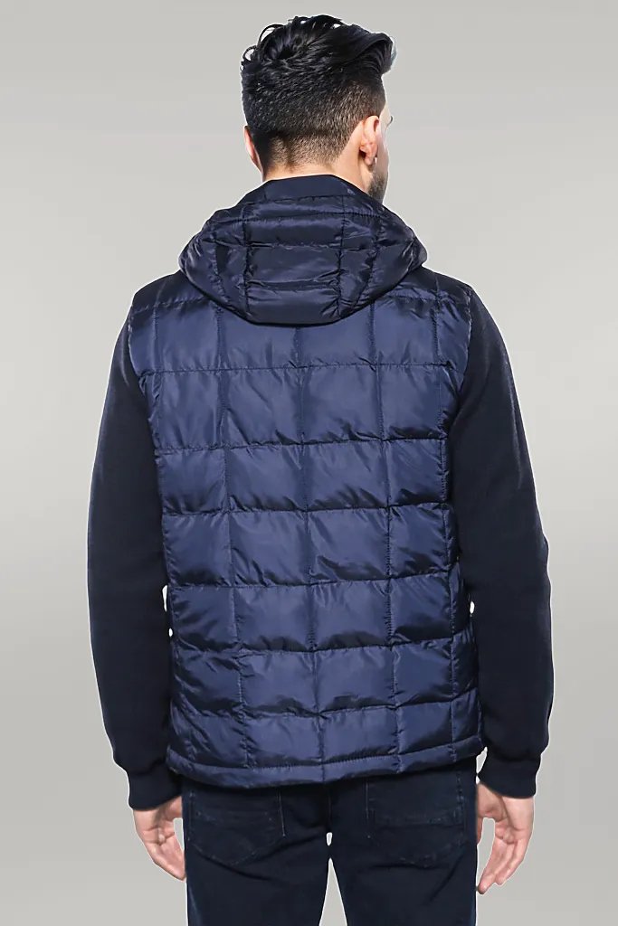 Hooded Navy Blue Coat Jacket | Wessi