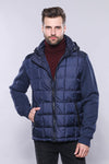 Abrigo de invierno con capucha para hombre azul marino - Wessi