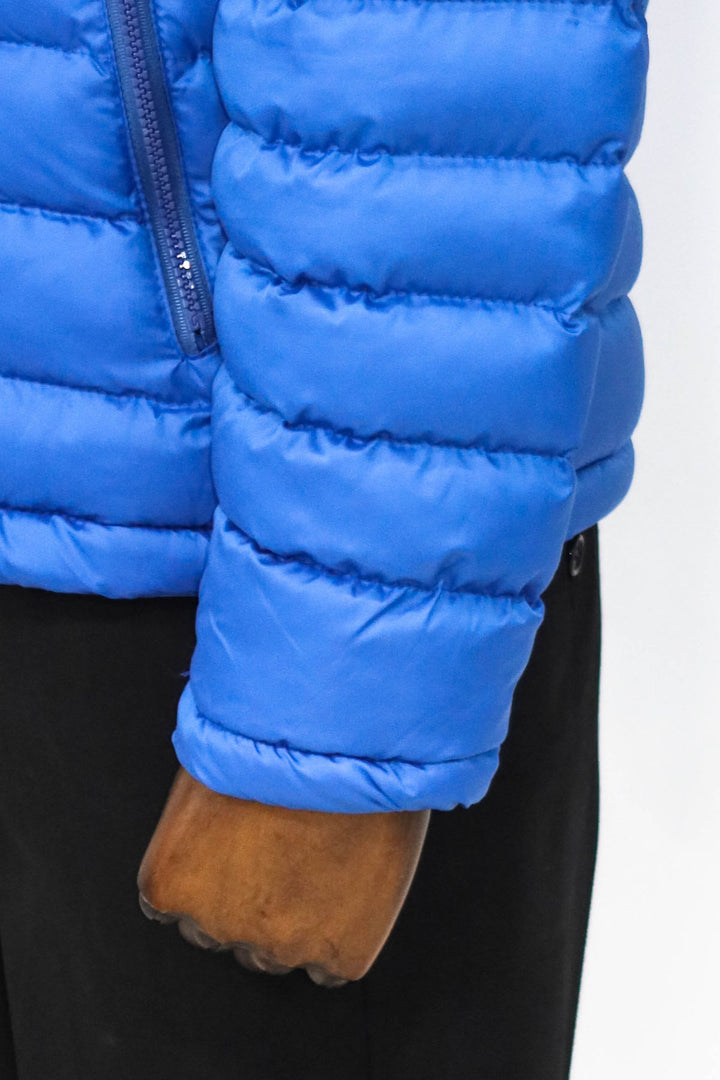 Quilted Hooded Puffer Blue Men's Coat - Wessi