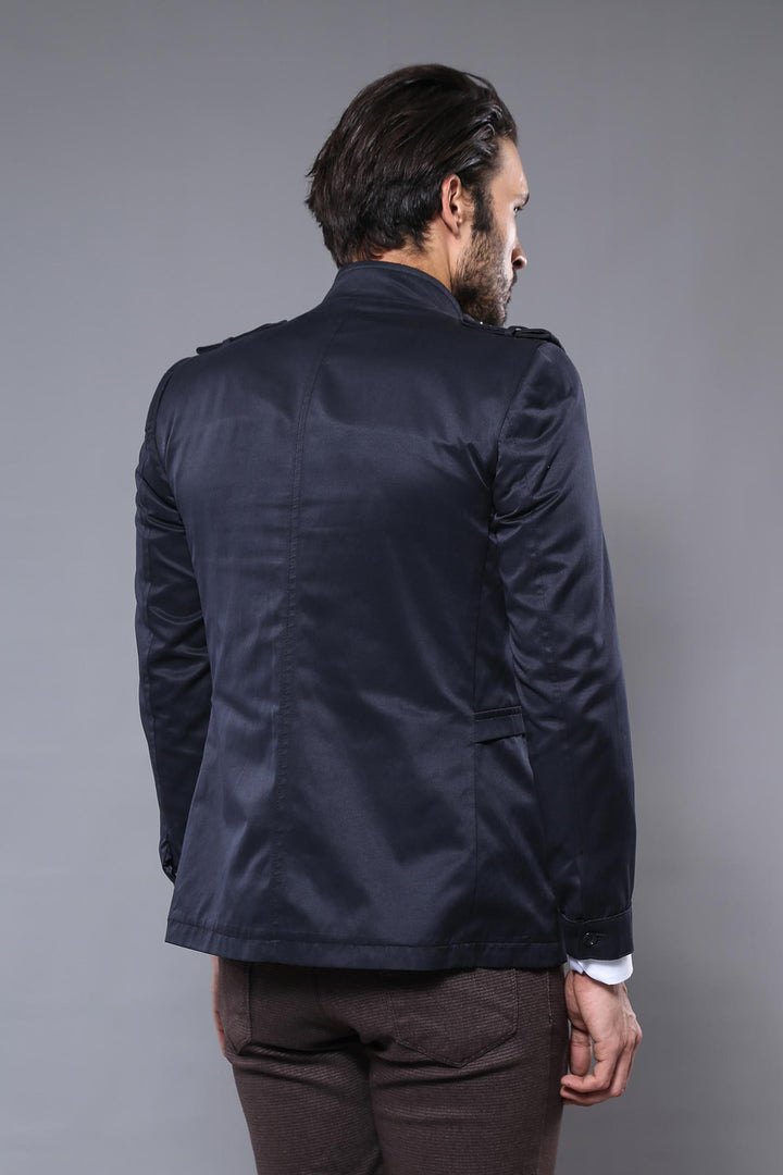 Cappotto corto da uomo blu navy semplice - Wessi