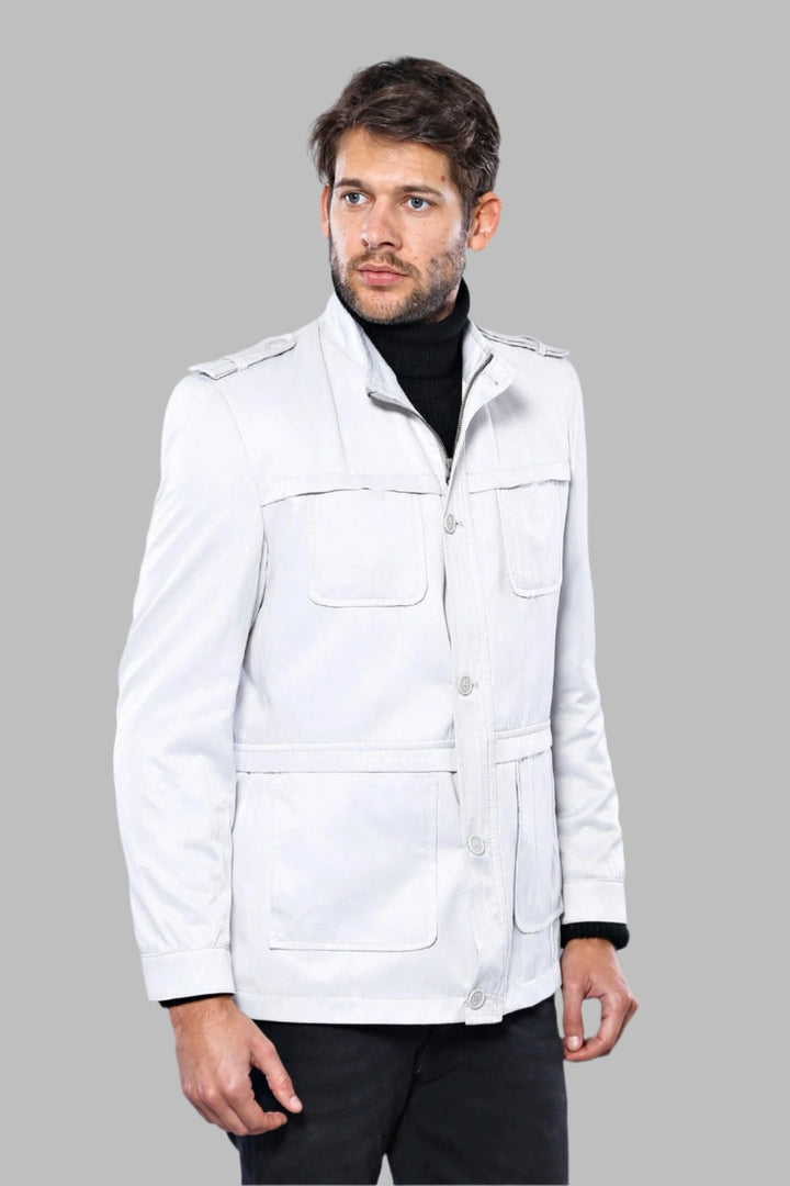 Double Breasted Cream Trench Coat - Wessi