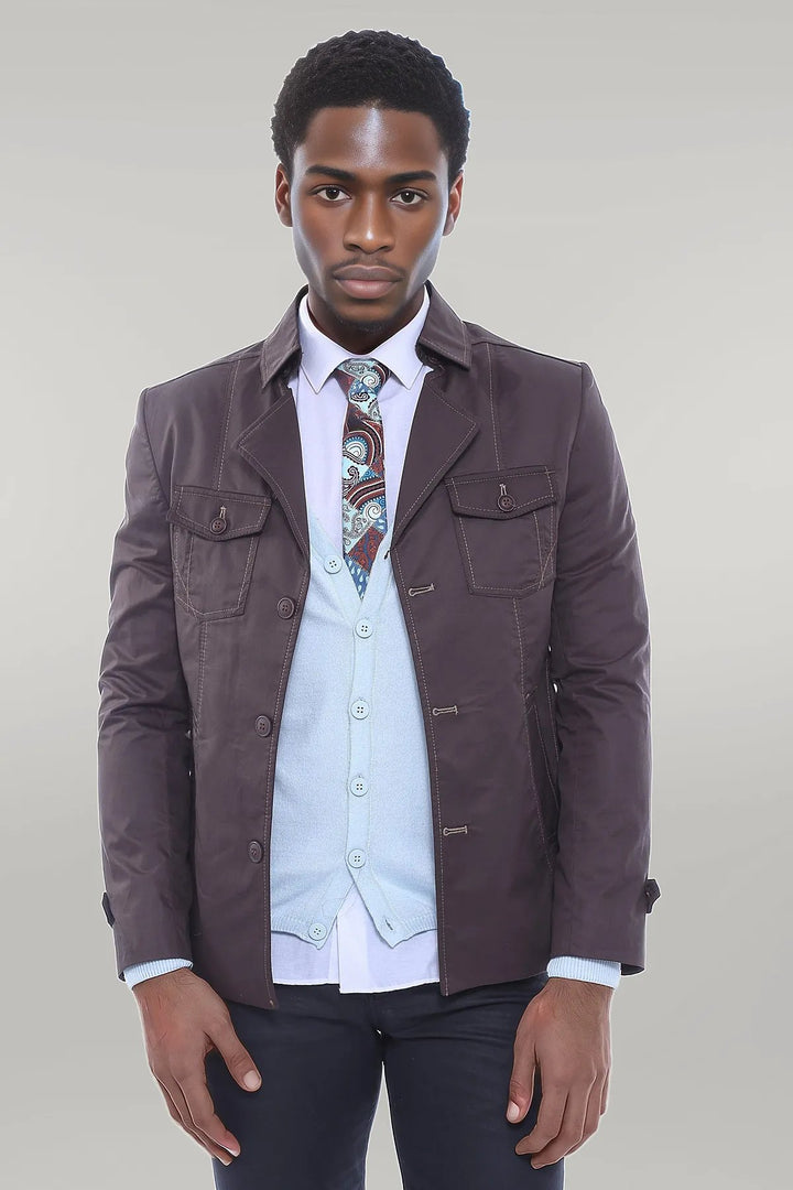 Manteau marron à 4 boutons - Wessi