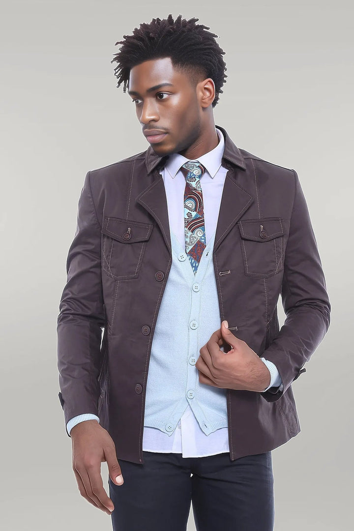 Manteau marron à 4 boutons - Wessi