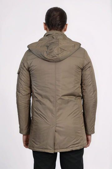 Brown Pocket Hooded Men's Coat - Wessi