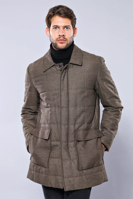 Borsa Tasca Trapuntata Con Cerniera Beige Cappotto-Wessi