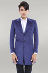 Abrigo azul con solapa de pico para hombre - Wessi