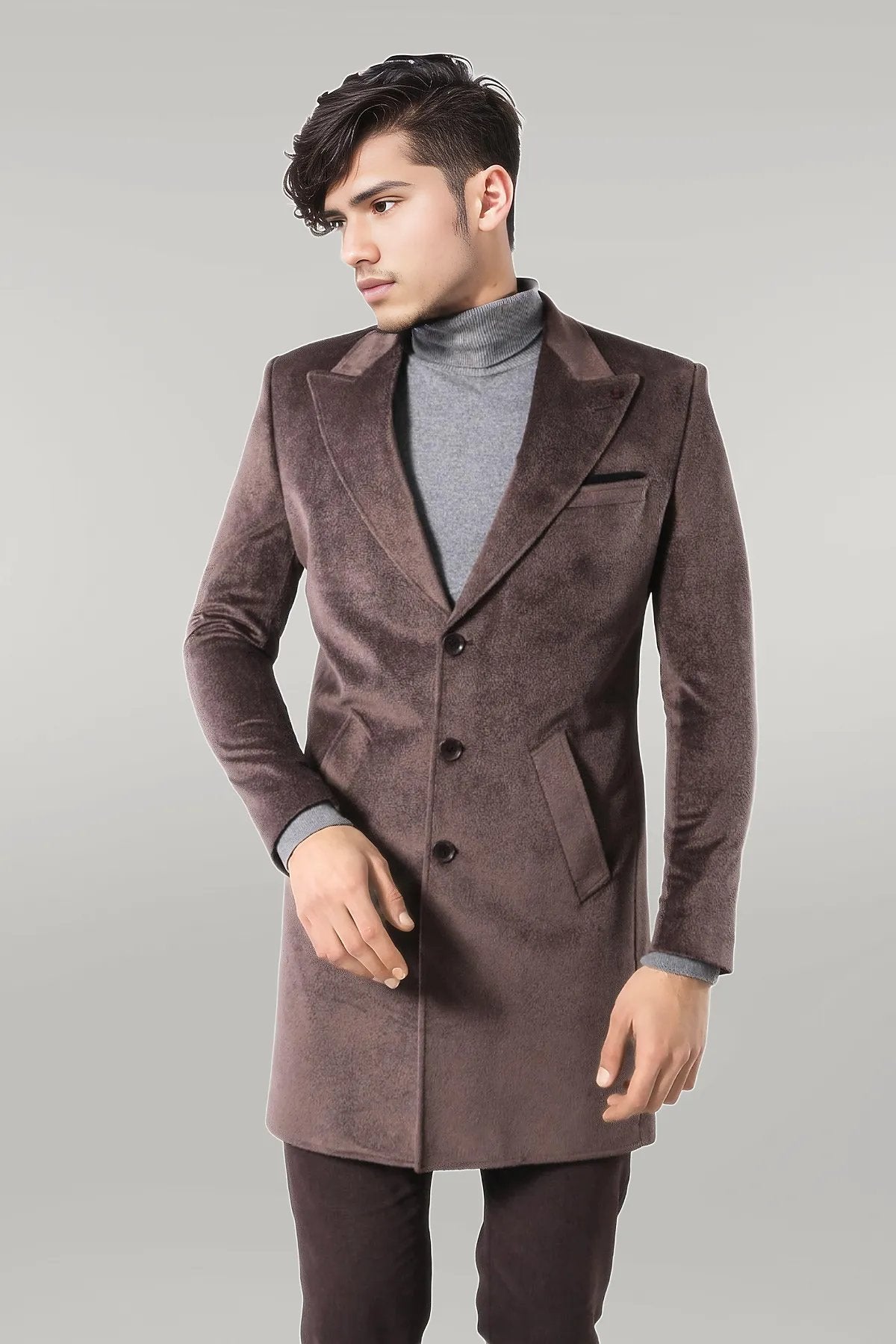 Peak Lapel Mink Men Coat Wessi