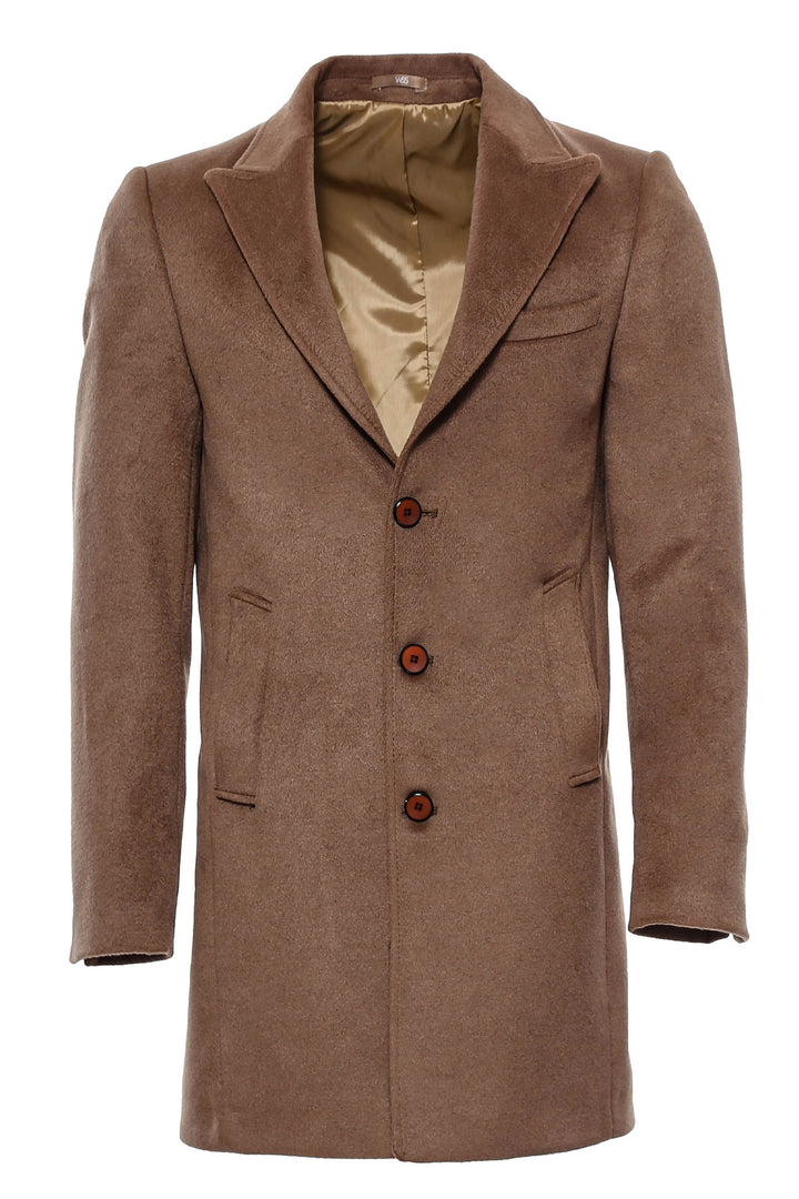 Brown Men Long Coat - Wessi