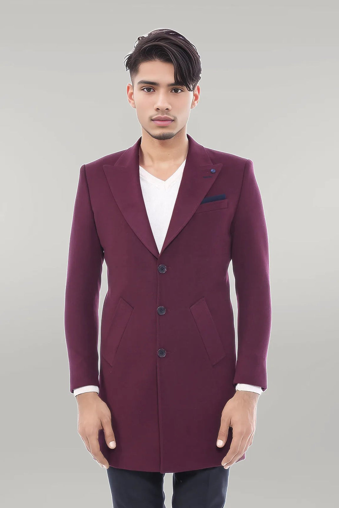 Burgundy Long Coat - Wessi