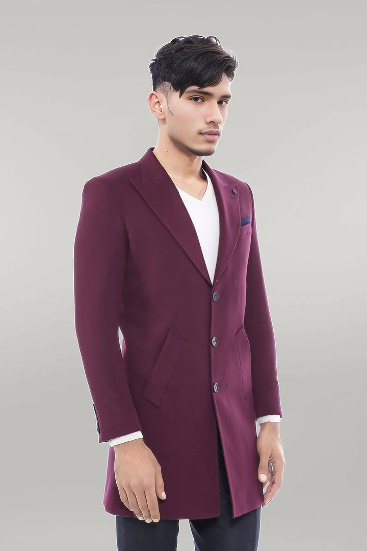 Burgundy Long Coat - Wessi