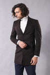 Cappotto da uomo marrone con colletto a punta ampia - Wessi