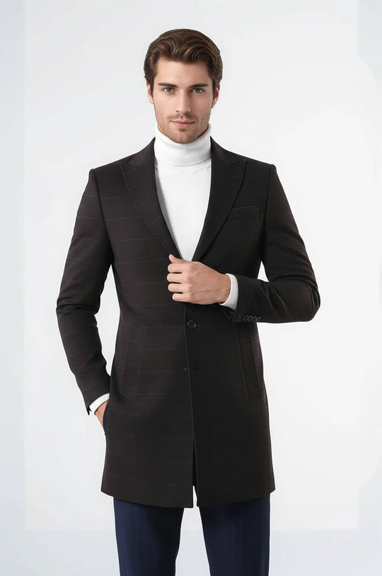 Wide Pointed Collar Brown Men Coat - Wessi Wessi - Discover Diversity Wide Pointed Collar Brown Men Coat - Wessi Wessi - Discover Diversity