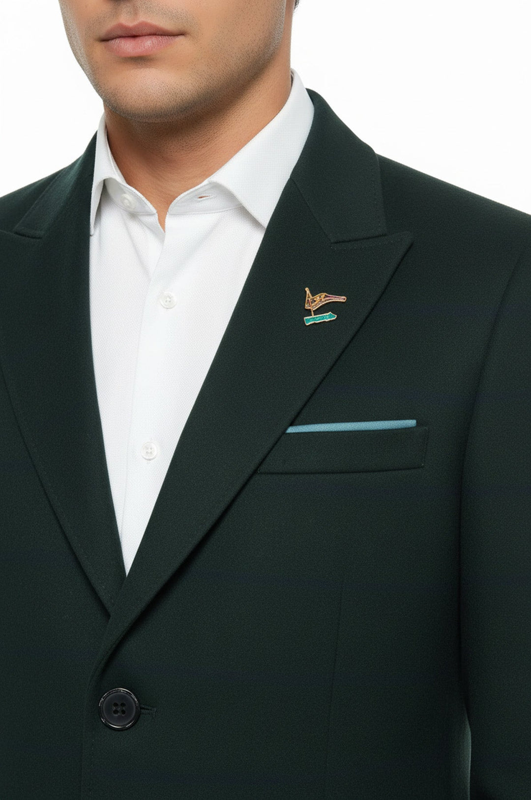 Abrigo Hombre Verde Cuello Pico Ancho - Wessi