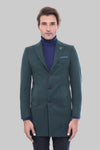 Cappotto da uomo verde con colletto a punta ampia - Wessi