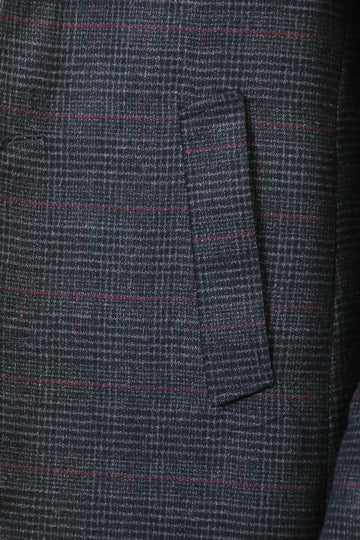 Cappotto scozzese antracite con colletto largo a punta - Wessi