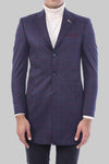 Plaid Navy Blue Men Coat - Wessi