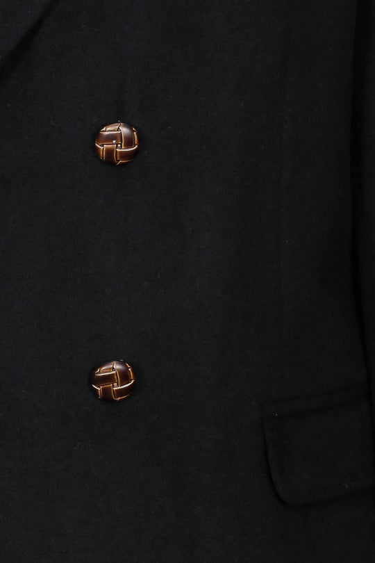 Blazer negro de corte slim con doble botonadura para hombre - Wessi