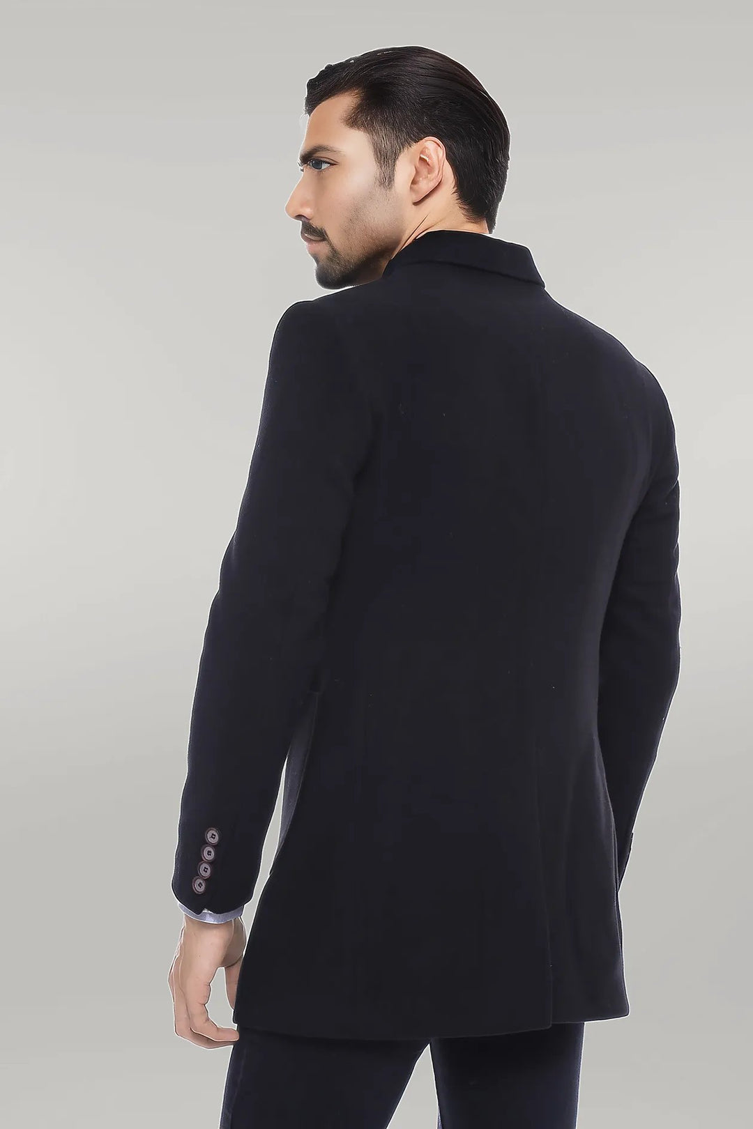 Double-Breasted Black Men Coat - Wessi