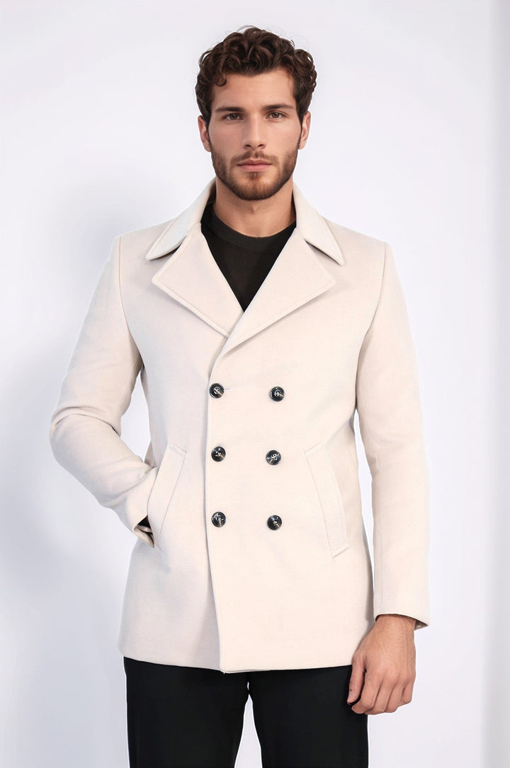 Double Breasted Cachet Cream Color Coat - Wessi