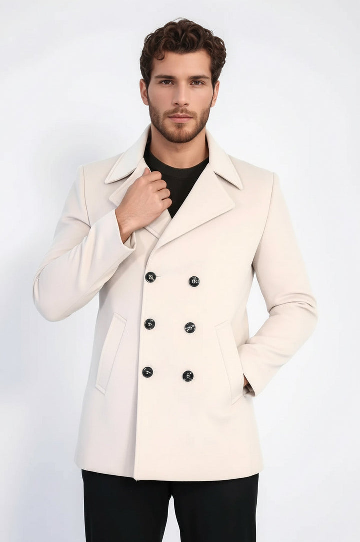 Double Breasted Cachet Cream Color Coat - Wessi