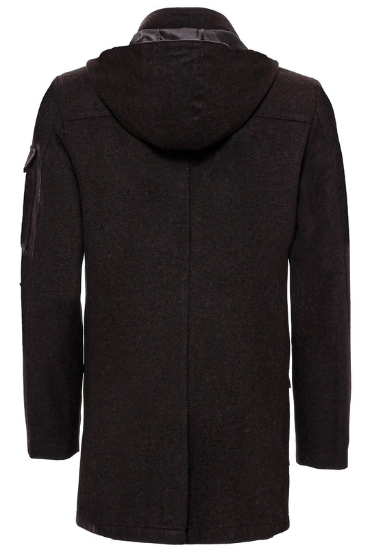 Коричневое пальто Cachet с капюшоном и скрытой молнией - Wessi