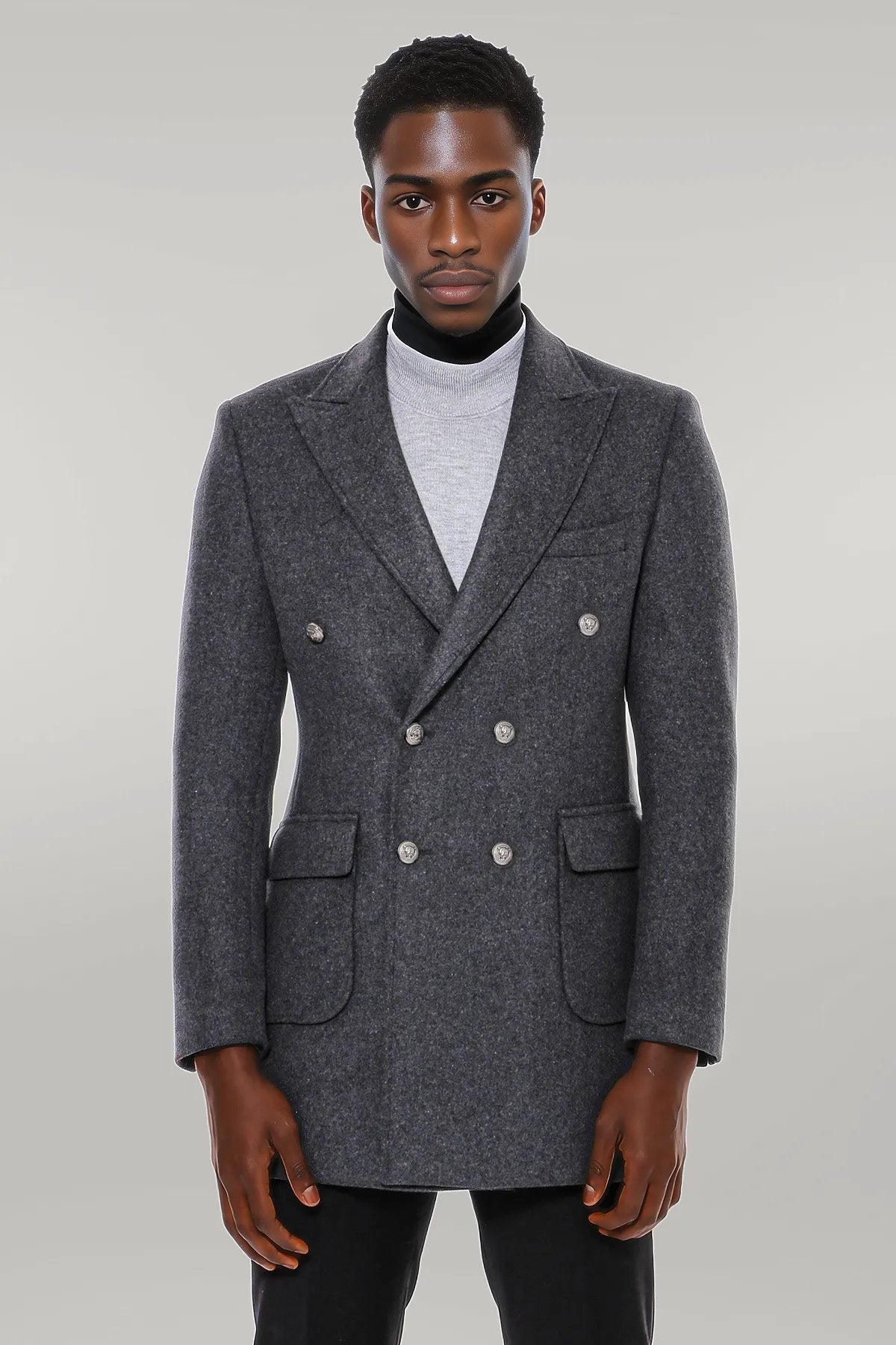 Performance Blend Double Breasted Peak Lapel Suit Jacket