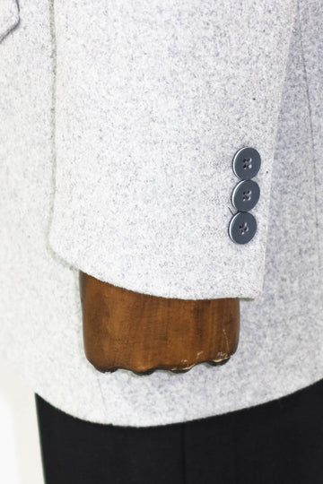 Cappotto da uomo grigio in lana con ampio bavero - Wessi