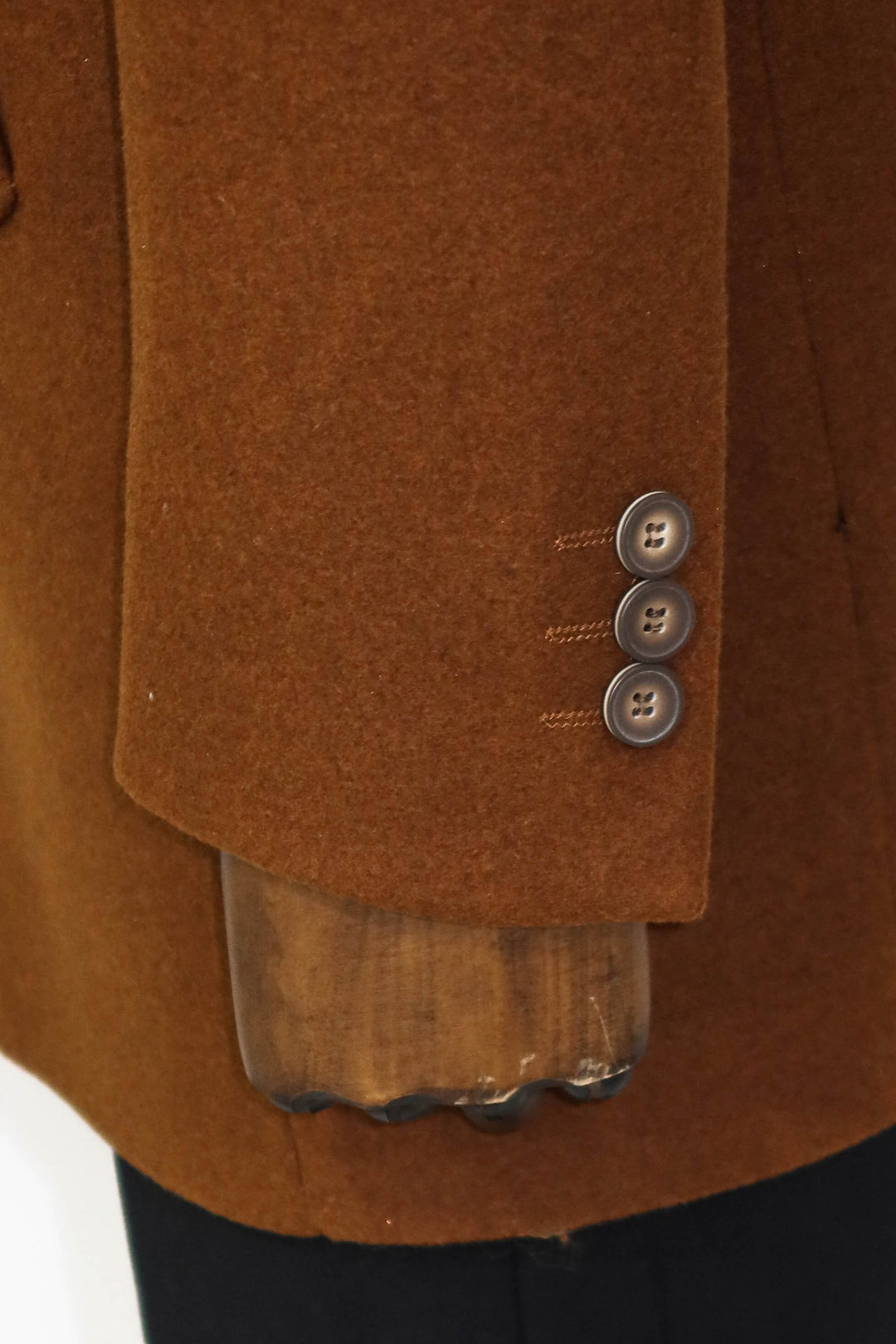 Cappotto da uomo marrone in lana con ampio bavero - Wessi