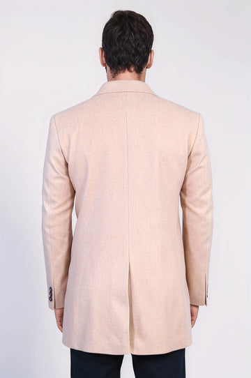 Cappotto da uomo in lana rosa chiaro con risvolto ampio - Wessi