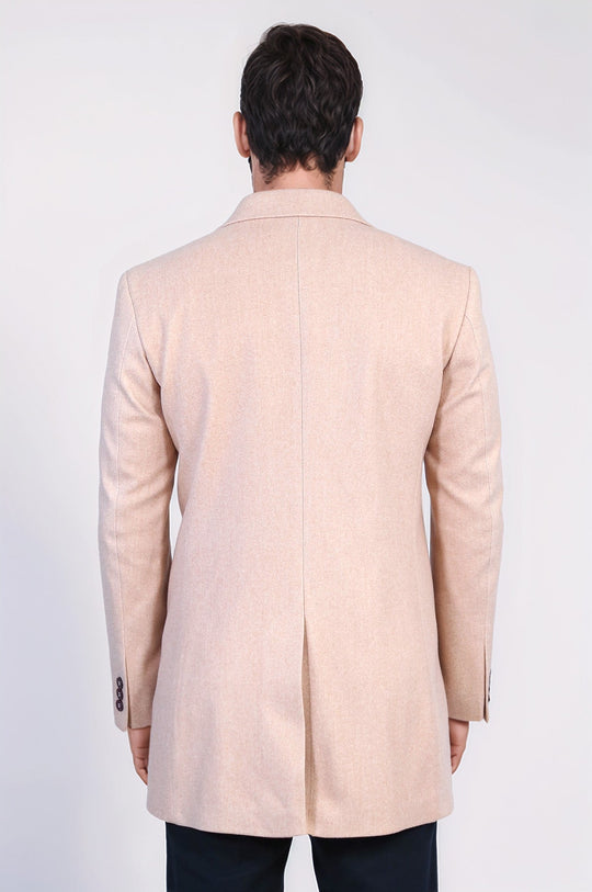 Cappotto da uomo in lana rosa chiaro con risvolto ampio - Wessi