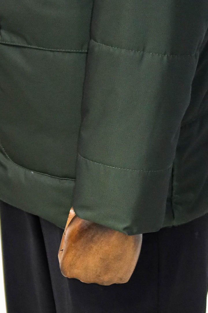 Cappotto da uomo verde con cappuccio slim fit - Wessi