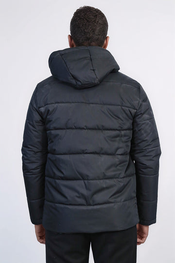 Приталенный черный мужской пиджак с капюшоном - Wessi