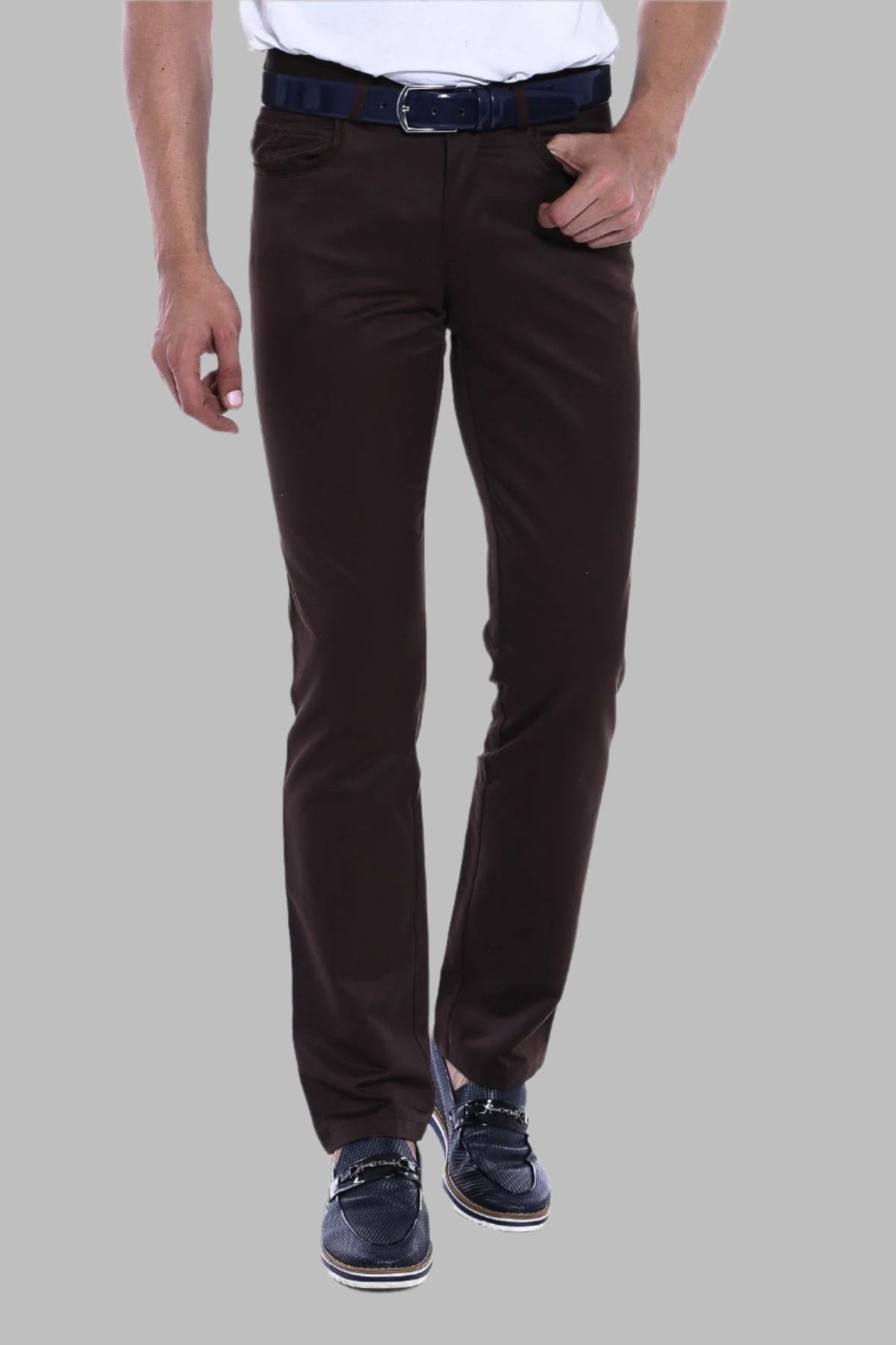 Suede Dark Brown Men Jeans - Wessi